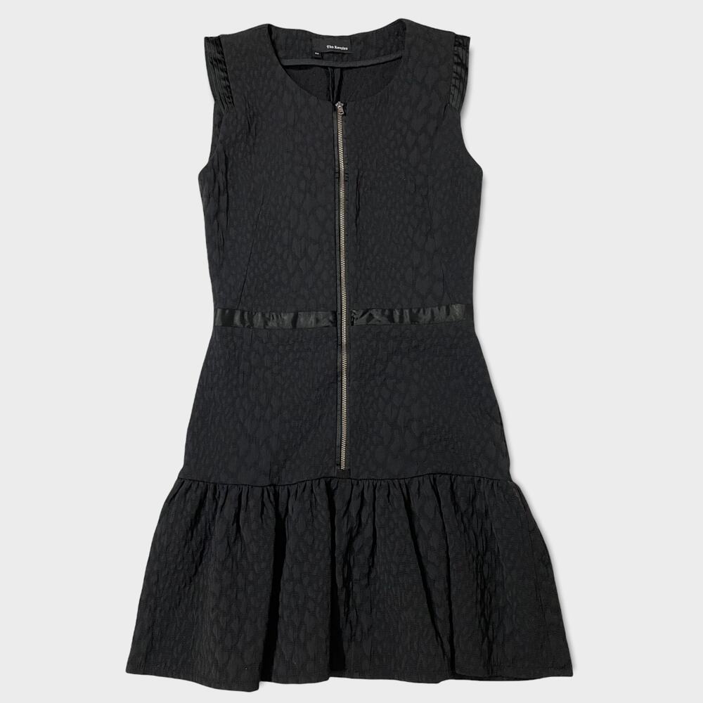 The Kooples Zip Front Jacquard Knit Sleeveless Mini Dress - Black - FR 36